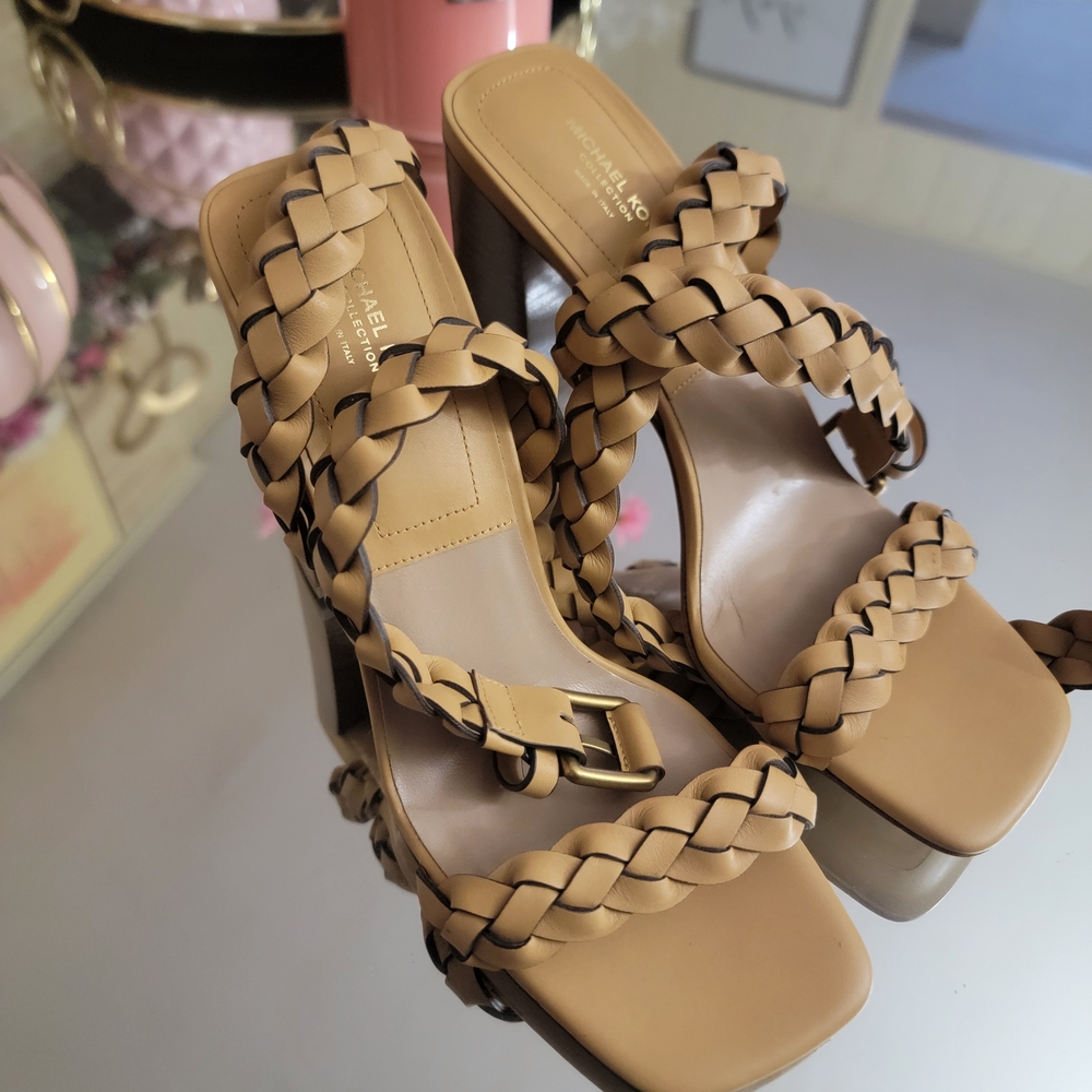 Michael Kors Braided Tan Sandals